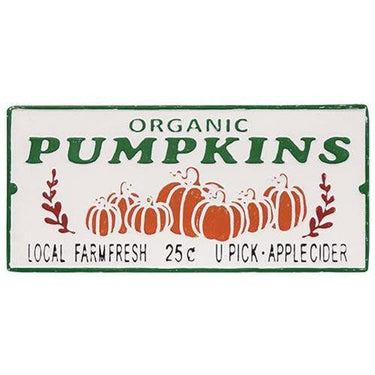 Organic Pumpkins Distressed Metal Sign - The Fox Decor